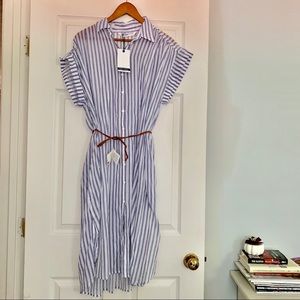 Blue pinstripe shirtdress Zara size medium